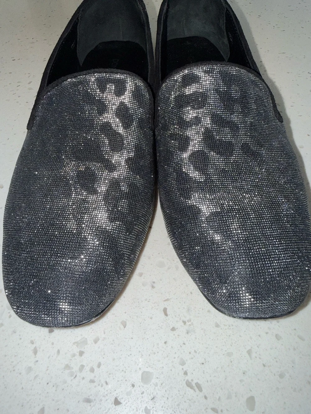 Donald J. Pliner Women's Black Leopard-Print Slip-On Loafers